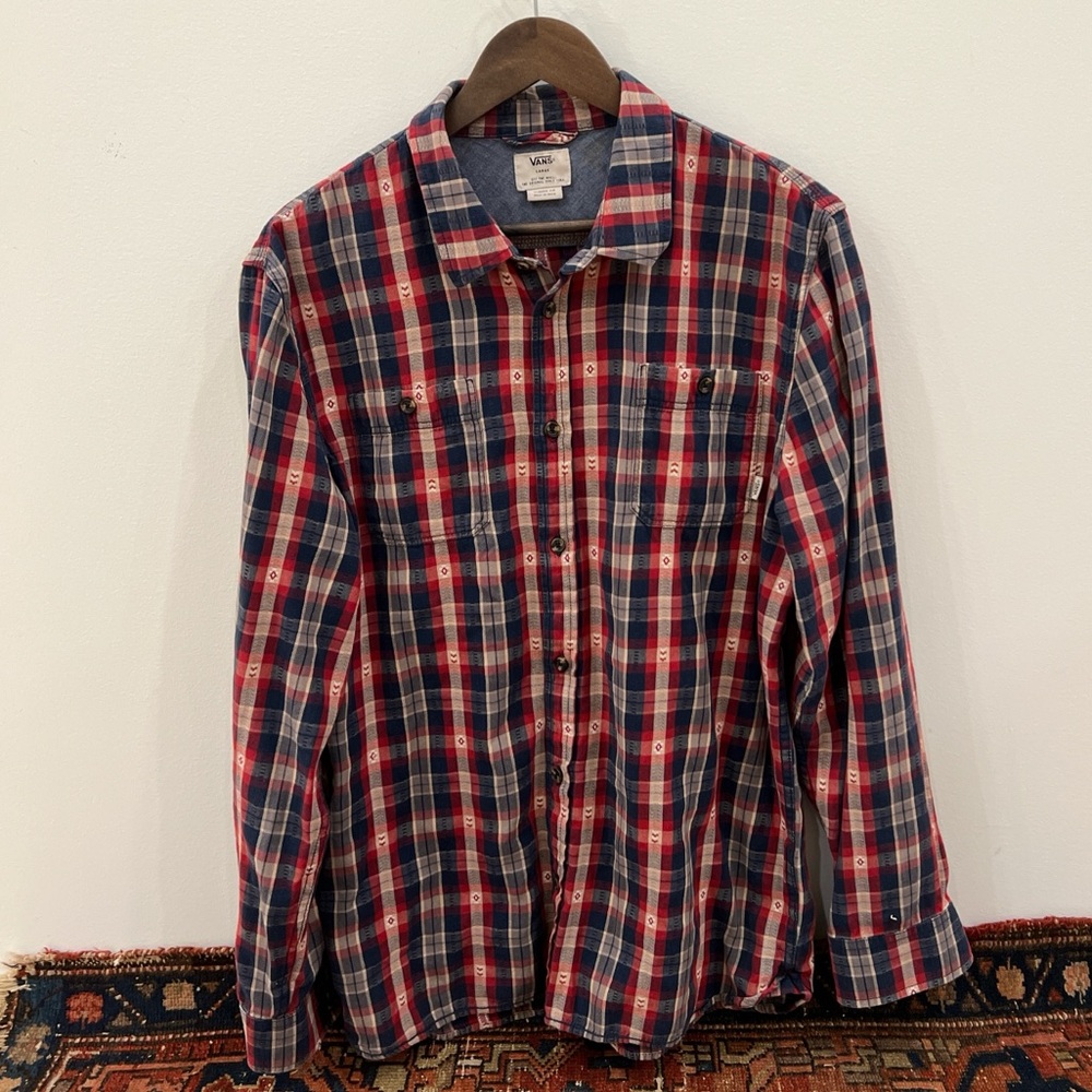Vans Early 200’s Red and Blue Checkered Casual Western Shirt